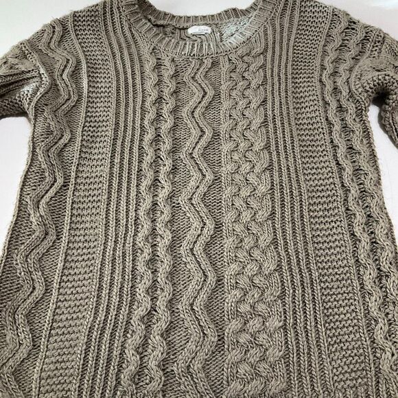 Y2K Grey Cable Knit Pullover, Relaxed Fit, XS. Academia - Picture 9 of 14